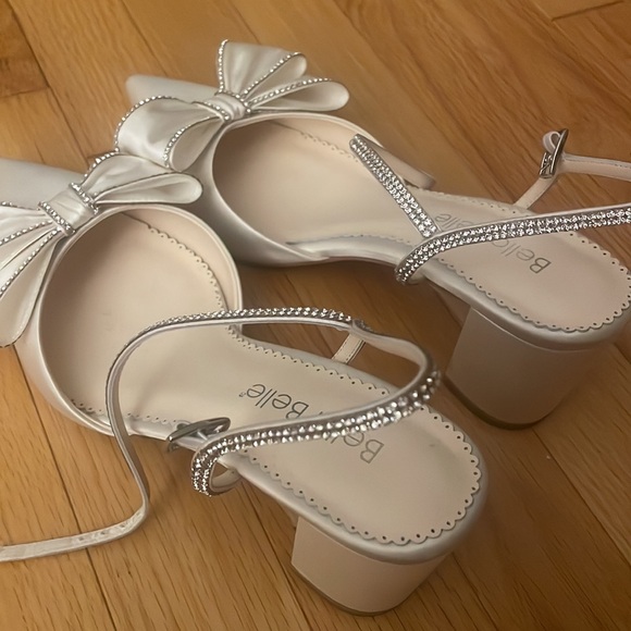 Bella Belle / PALMER, Crystal Edged Wedding Shoes with Bow and Block Heel - Picture 3 of 4